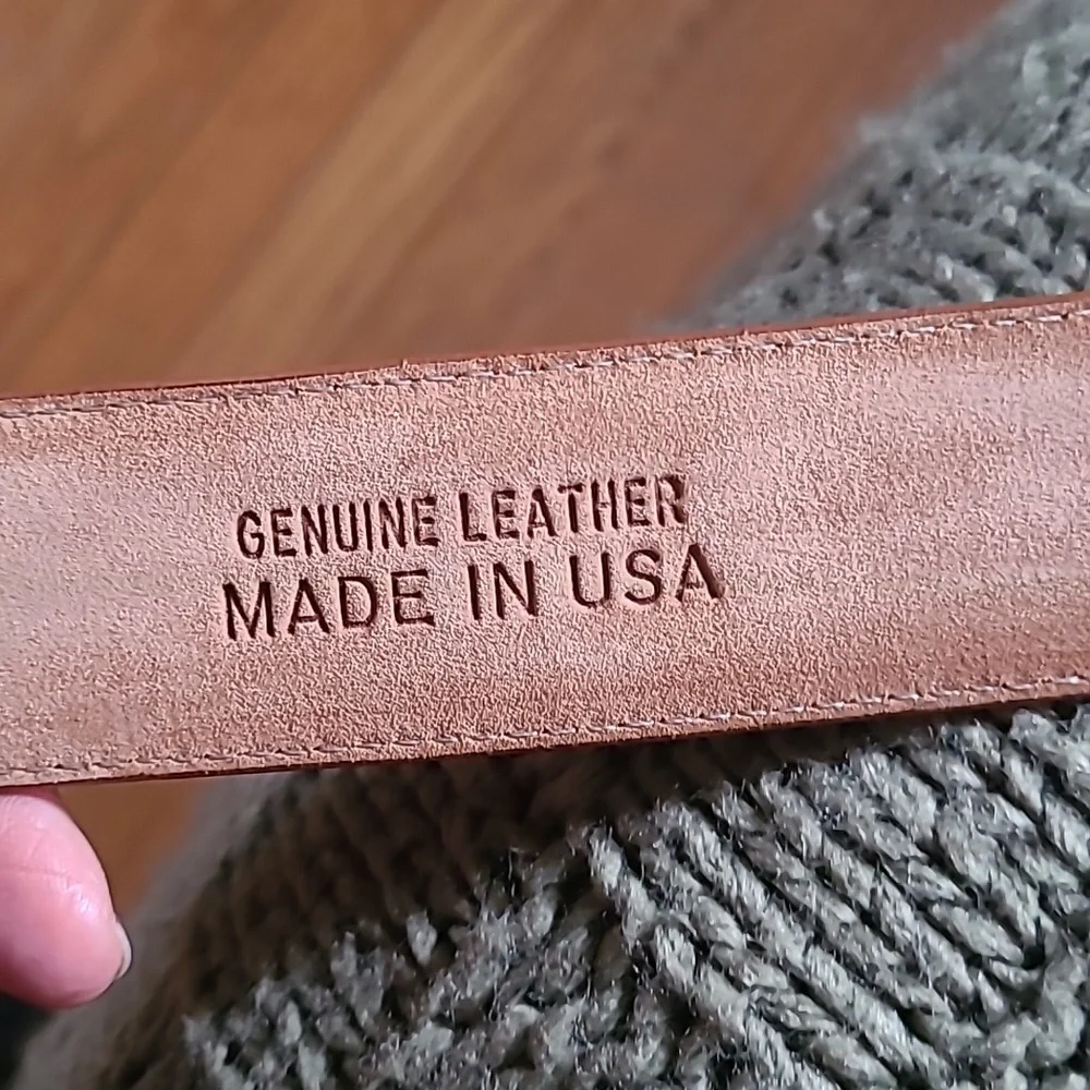W.Kleinberg Brown Leather Belt, Sz 36, unisex, NWOT